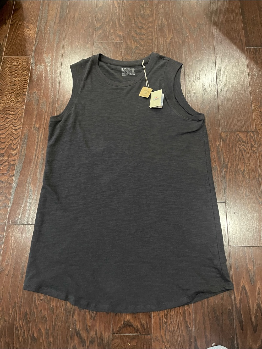 Faherty Sunwashed Slub Muscle Dress XXL Washed black Sleeveless Mini Knit Tank